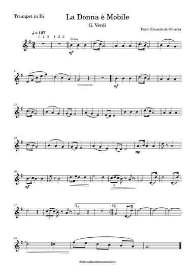 La Donna è Mobile - Rigoletto (Verdi) - Easy Arrangement