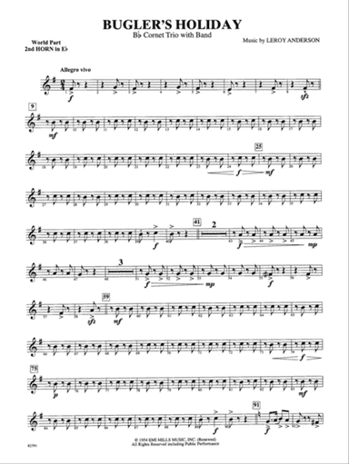 Bugler's Holiday (with Cornet Trio): WP 2nd Horn in E-flat