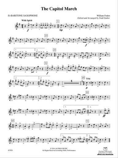 The Capitol March: E-flat Baritone Saxophone