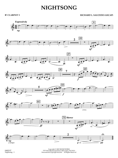Nightsong - Bb Clarinet 1