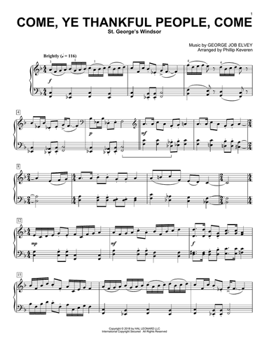 Come, Ye Thankful People, Come (arr. Phillip Keveren)