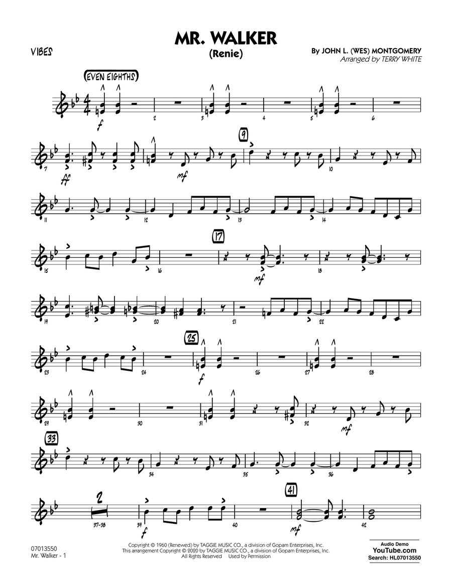 Mr. Walker (arr. Terry White) - Vibes