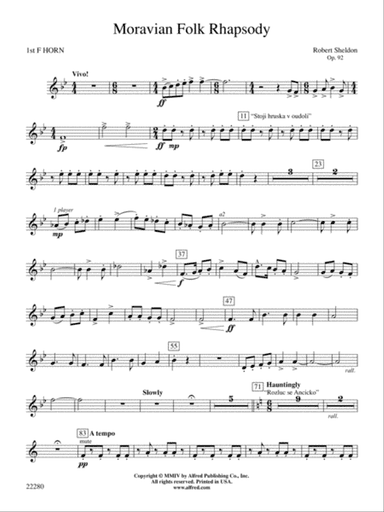 Moravian Folk Rhapsody: 1st F Horn