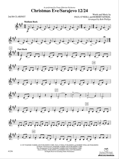 Christmas Eve/Sarajevo 12/24: 2nd B-flat Clarinet