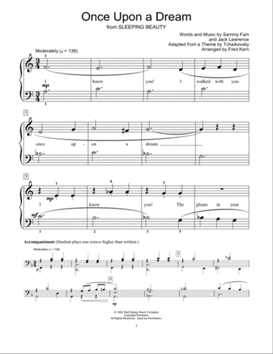 Once Upon A Dream (from Sleeping Beauty) (arr. Fred Kern)