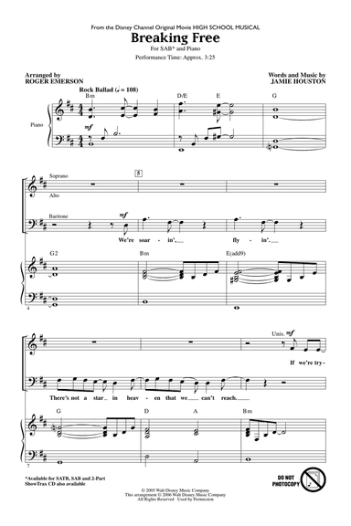 Breaking Free (from High School Musical) (arr. Roger Emerson)