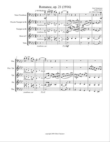 Romance (feature for solo trombone) within brass quintet