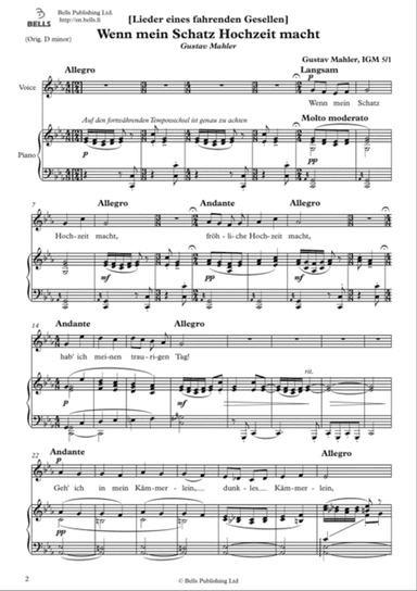 Wenn mein Schatz Hochzeit macht (C minor)