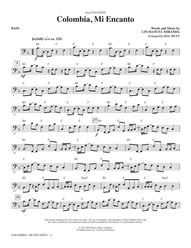 Colombia, Mi Encanto (from Encanto) (arr. Mac Huff) - Bass