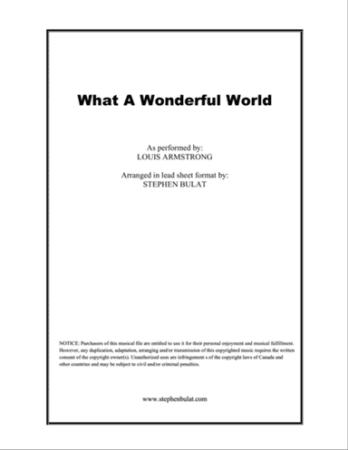What A Wonderful World