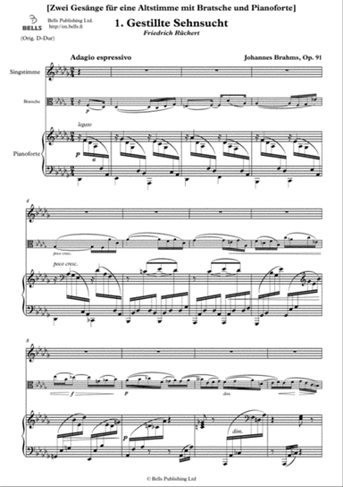 Gestillte Sehnsucht, Op. 91 No. 1 (D-flat Major)