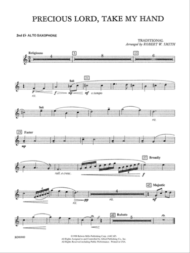 Precious Lord, Take My Hand: 2nd E-flat Alto Saxophone