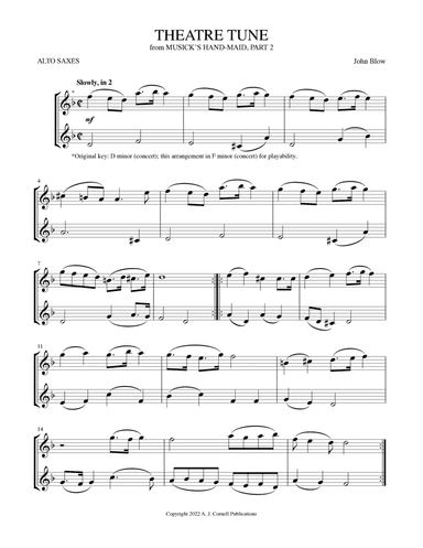 Theatre Tune (from Musick’s Hand-Maid, Part 2)