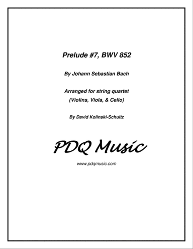 Prelude #7, BWV 852, Arranged for String Quartet