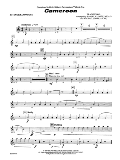 Cameroon: B-flat Tenor Saxophone