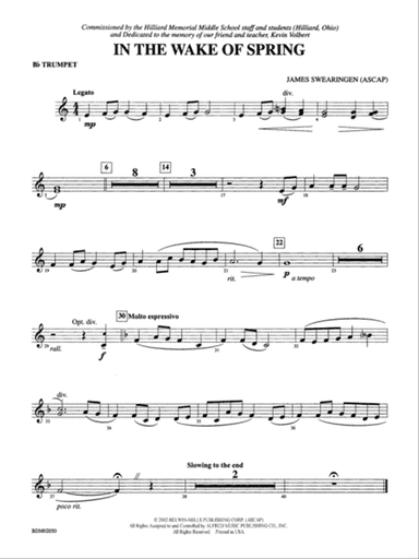 In the Wake of Spring: 1st B-flat Trumpet