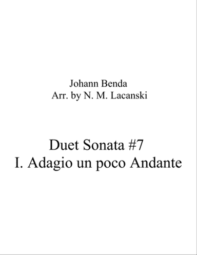 Duet Sonata #7 Movement 1 Adagio un poco Andante