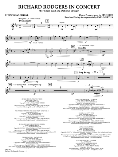 Richard Rodgers in Concert (Medley) (arr. Mac Huff, Paul Murtha) - Bb Tenor Saxophone