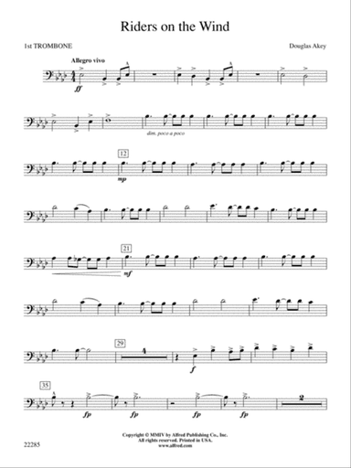 Riders on the Wind: 1st Trombone