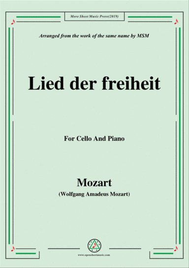 Mozart-Lied der freiheit,for Cello and Piano