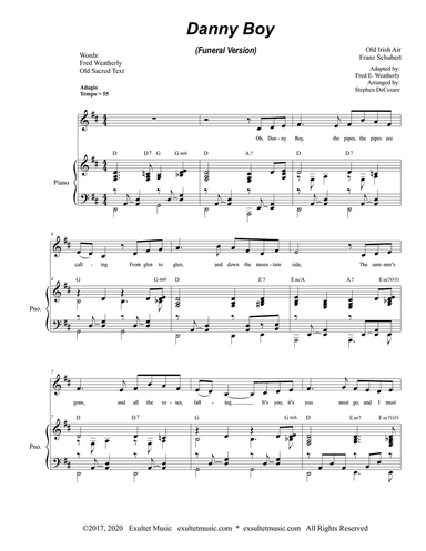 Danny Boy (Funeral Version) (Medium High Vocal Solo)