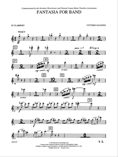 Fantasia for Band: E-flat Soprano Clarinet
