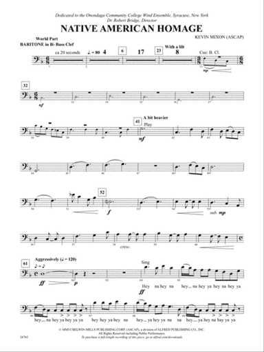 Native American Homage: (wp) B-flat Baritone B.C.