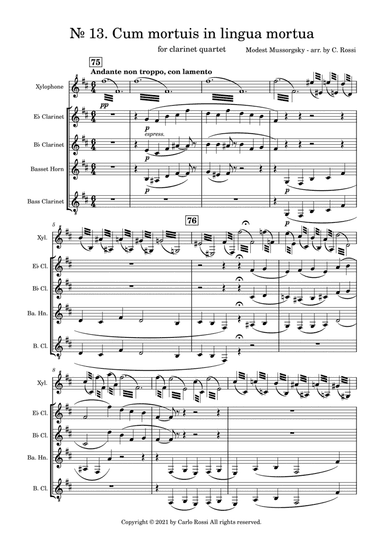 Pictures at an Exibition - Cum mortuis in lingua mortua (Xylophone version)