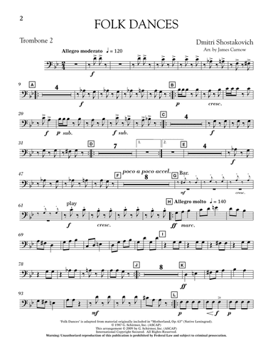 Folk Dances (arr. James Curnow) - Trombone 2