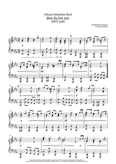 Bist Du Bei Mir (if You Are With Me)