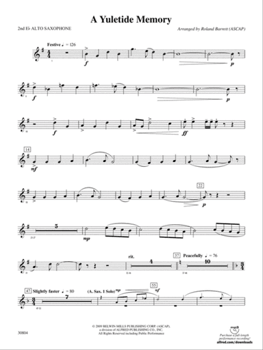 A Yuletide Memory: 2nd E-flat Alto Saxophone