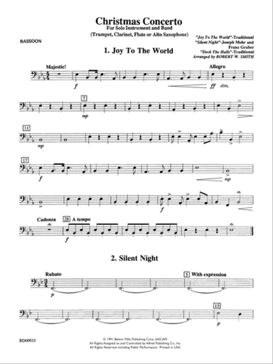 Christmas Concerto (Solo Trumpet, Clarinet, Flute, or Alto Saxophone and Band): Bassoon