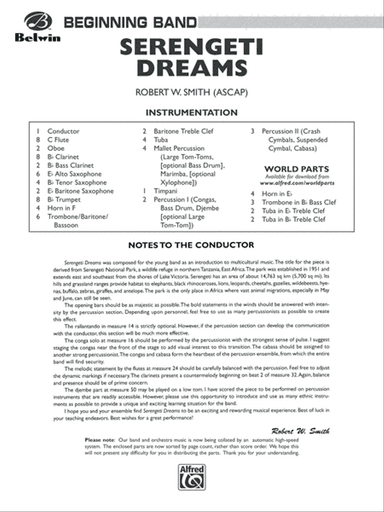 Serengeti Dreams: Score