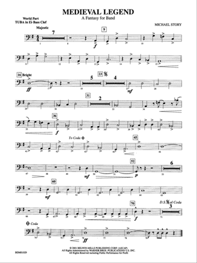 Medieval Legend (A Fantasy for Band): (wp) E-flat Tuba B.C.