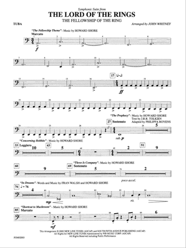 The Lord of the Rings: The Fellowship of the Ring, Symphonic Suite from: Tuba