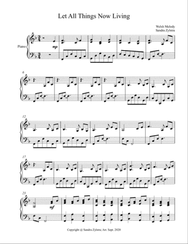 Let All Things Now Living (piano part only)