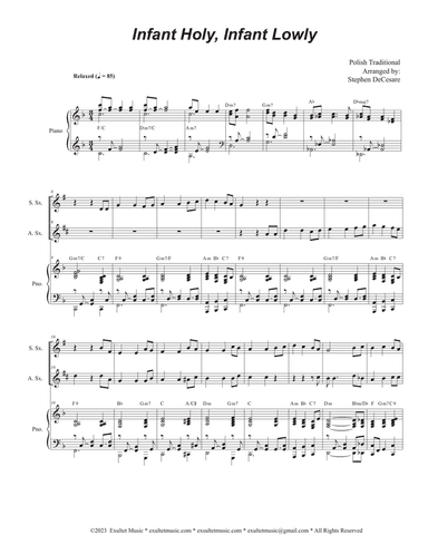 Infant Holy, Infant Lowly (Duet for Soprano and Alto Saxophone)