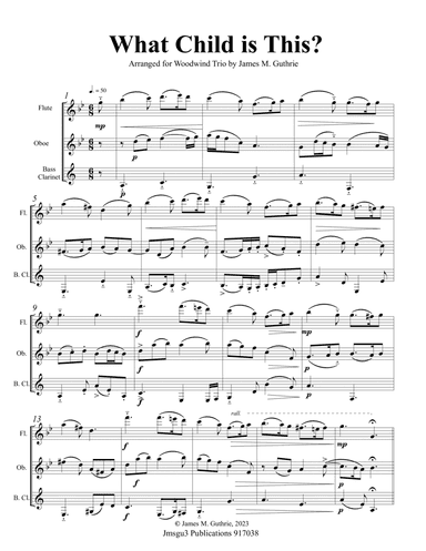 What Child is This? for Woodwind Trio
