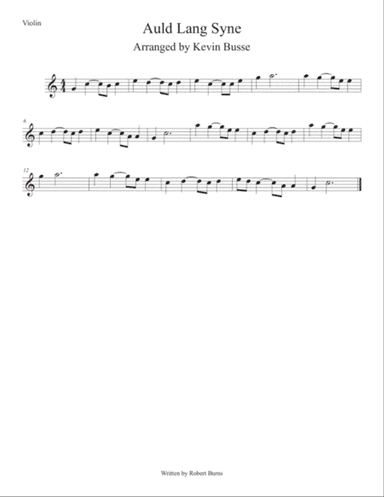 Auld Lang Syne (Easy key of C) Violin