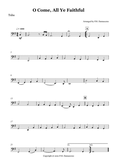 O Come, All Ye Faithful - Tuba Solo