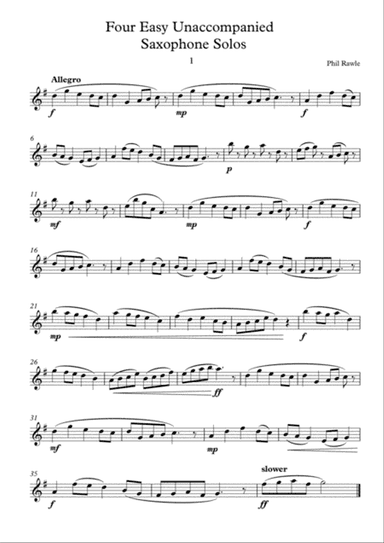 Four Easy Unaccompanied Saxophone Solos