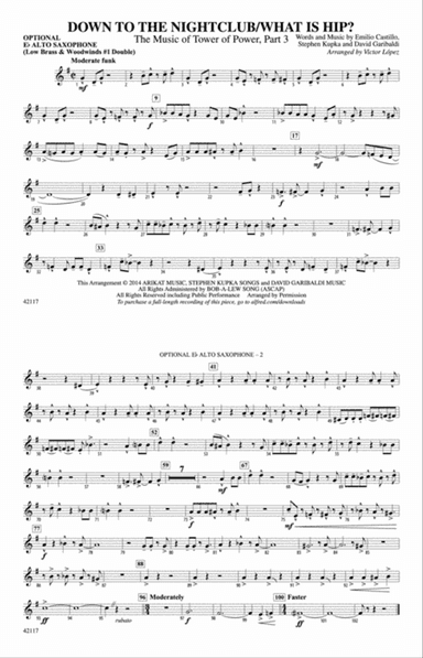 Down to the Nightclub / What Is Hip?: Optional Alto Sax