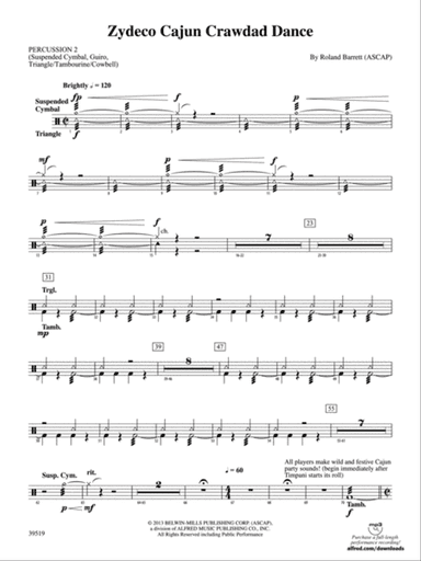 Zydeco Cajun Crawdad Dance: 2nd Percussion