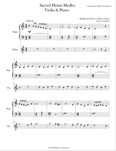 Sacred Hymn Medley (Easy Piano & Violin)