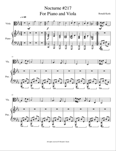 Nocturne #217 for Viola and Piano