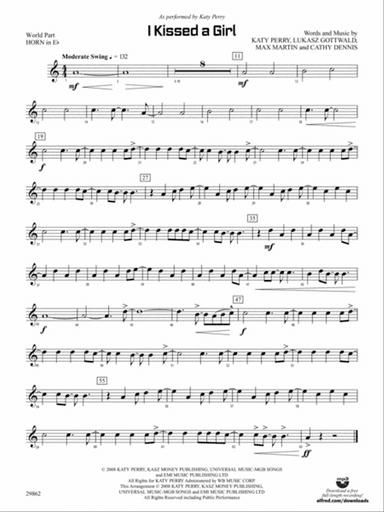 I Kissed a Girl: (wp) 1st Horn in E-flat