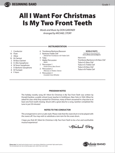 All I Want for Christmas Is My Two Front Teeth: Score