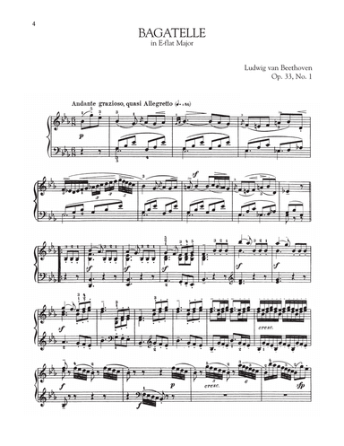 Bagatelle In E-Flat Major, Op. 33, No. 1