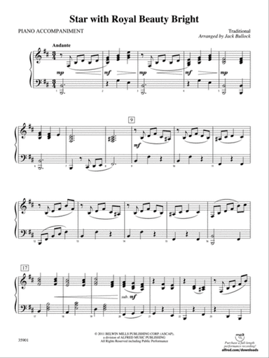 Star with Royal Beauty Bright: Piano Accompaniment