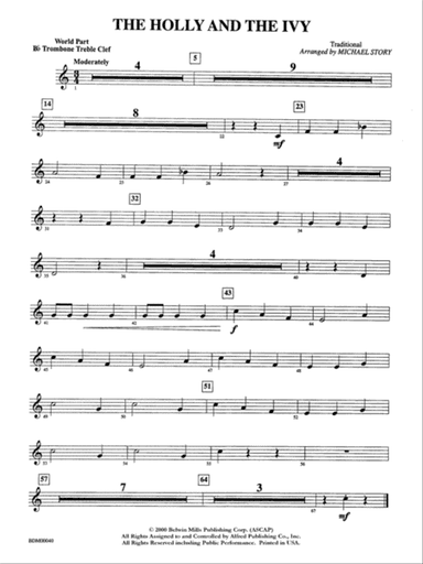 The Holly and the Ivy: WP 1st B-flat Trombone T.C.
